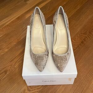 Calvin Klein metallic heels